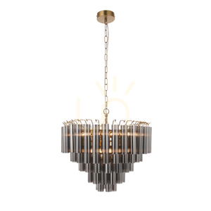 Pendant Light Endon Toulouse Grå 12-Ljus G9 Stål Glas 50 cm small 1