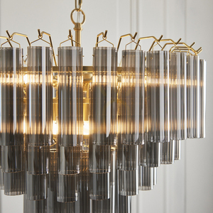 Pendant Light Endon Toulouse Grå 12-Ljus G9 Stål Glas 50 cm small 5
