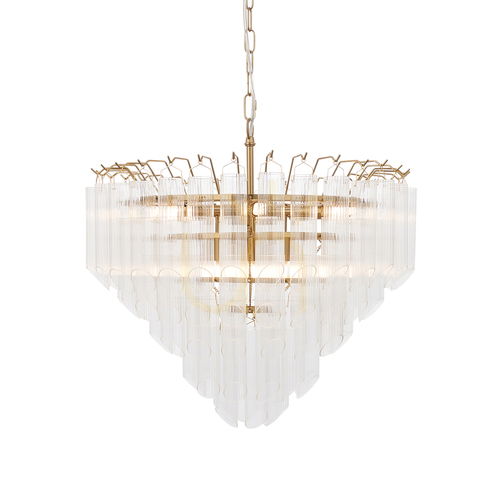 Kontrollera Pendant Light Endon Toulouse Mässing 12L G9 Glas 50 cm