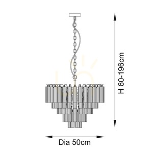 Taklampa Endon Toulouse mässing 12 ljuspunkter G9 glas stål 50 cm small 8