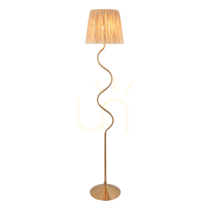 Endon Wriggle golvlampa mässing raffia E27 small 0
