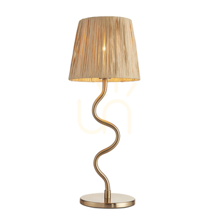 Bordslampa Endon Wriggle mässing naturfiber E14 45,7 cm small 0