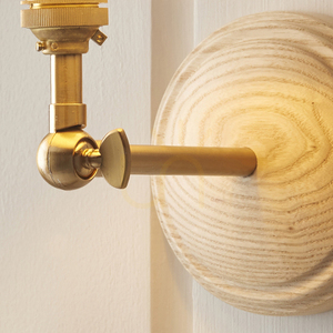 Vägglampa Endon Wood Wing Mässing Trä Stål B22 Dimbar small 4
