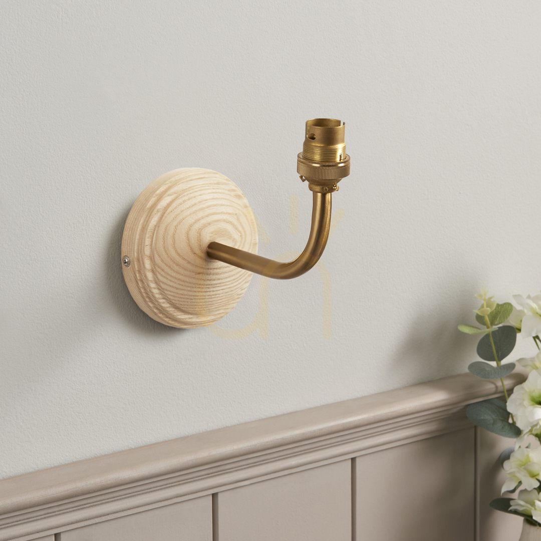 Utsikt Vägglampa Endon Wood Arc Mässing Trä Stål B22 Dimmbar Vägglampa Endon Wood Arc Mässing Trä Stål B22 Dimmbar
