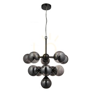 Hängande taklampa Endon Oscar svart stål glas G9 11-ljus small 9