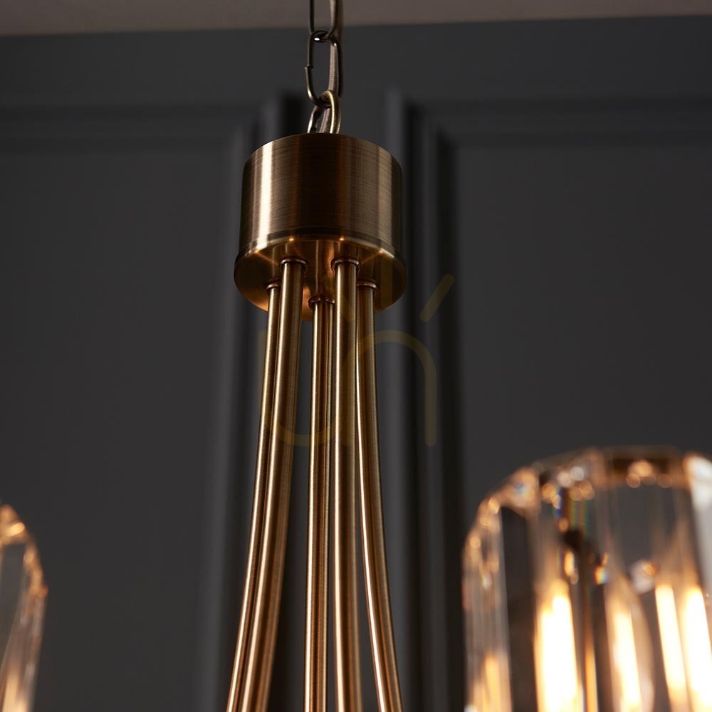Display Taklampa Endon Berenice mässing 5-ljus E14 glas 鋼 Taklampa Endon Berenice mässing 5-ljus E14 glas 鋼