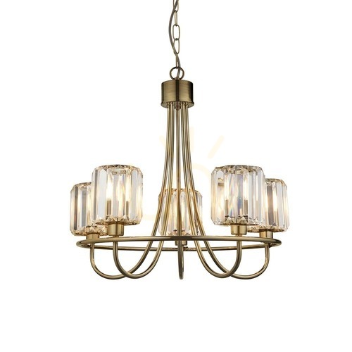 Kontrollera Taklampa Endon Berenice mässing 5-ljus E14 glas 鋼