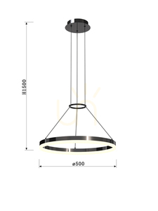 Aviano PERPIGNON LED-pendellampa 6049-0110, svart krom, 50 cm small 2