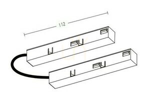 Zambelis L-formad flexibel koppling med kabel för 48 V magnetskena 20105 svart small 1