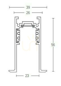 Magnetisk infälld skena 1M svart ZAMBELIS 0 Magnetisk infälld skena 1M svart ZAMBELIS small 0