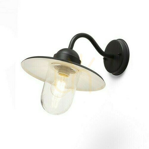 Kontrollera Beacon vägglampa för utomhusbruk Svart texturerat glas 230 V E27 60 W Ip44