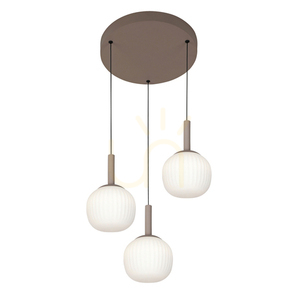Italux Montes brun LED-pendellampa med 3 ljuspunkter 18 W 43 cm PND-02217-3-BRO small 0
