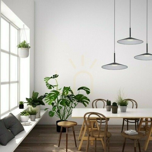 Kontrollera Italux Sardena LED pendellampa svart 38 cm PND-01510-S-BK
