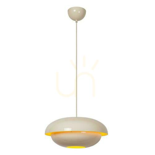 Kontrollera Lucide Younes beige retro taklampa 40 cm metall 65404/40/38