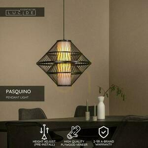 Lucide PASQUINO taklampa svart naturfanér Japandi 60 cm 21445/60/30 small 3