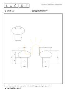 Lucide GUSTAV bordslampa LED dimbar med USB 44520/01/34 small 8