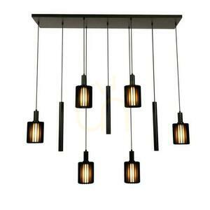 Lucide LAMBRES pendellampa svart aluminium 6 ljuskällor 140 cm 45410/09/30 small 1