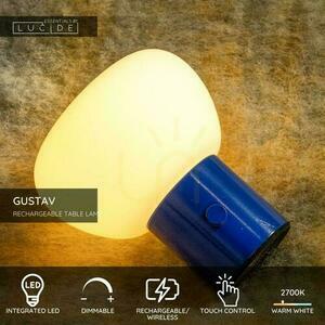 Blå uppladdningsbar Lucide GUSTAV 44521/01/35 bordslampa LED 0,8 W 2700 K small 3