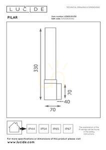 Utomhusvägglampa Lucide Pilar svart IP54 E27 63800/01/30 small 3