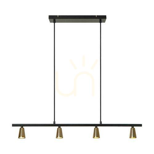 Kontrollera Lucide TIANA taklampa 4-ljus beige svart metall GU10 95 cm 65401/04/05