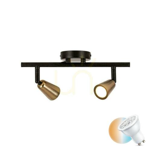 Kontrollera Lucide TIANA vägglampa beige svart metall GU10 2-ljus 65901/02/05