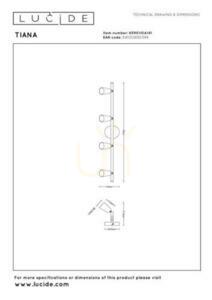 Takspot Lucide TIANA taupe metall 4xGU10 76 cm 65901/04/41 small 6