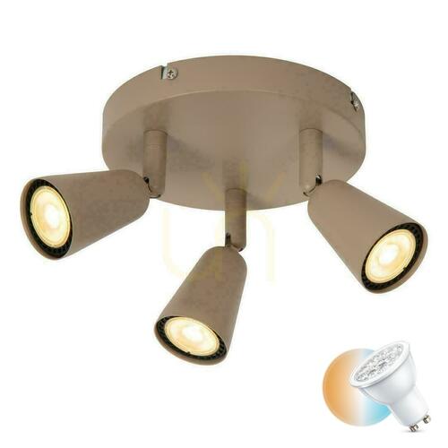 Kontrollera Lucide TIANA takspot taupe 3xGU10 65901/13/41