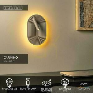 Lucide CARMINO vägglampa beige trä LED 14W 77292/12/41 small 3