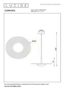 Lucide CARMINO beige taklampa 38,7 cm trä/metall 77492/07/41 small 3