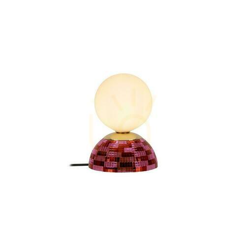 Kontrollera Lucide GLITZER bordslampa rosa glas metall 10527/01/66