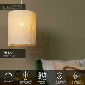 Lucide TISSAJA pendellampa vit lin betong 30 cm 06428/01/31 small 3