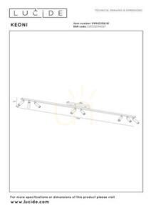 Lucide KEONI takspot taupe aluminium 8xG9 09943/08/41 small 3