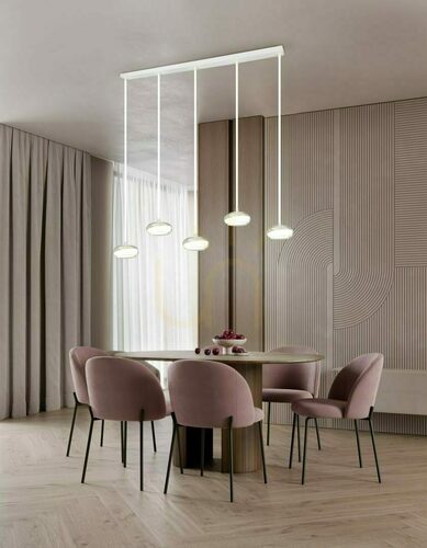 Kontrollera TRIO TARSIA 337810531 LED-pendellampa, mattvit, 5 ljuspunkter, 4000 K, 161,5 cm