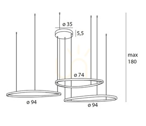 Pendant Light Max Light Cayenne 3 brushed black P0663D small 1