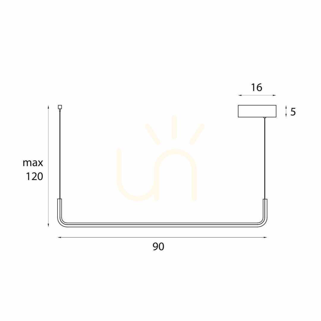 Pendant Light Max Light URUS Black LED 17W 3000K P0644