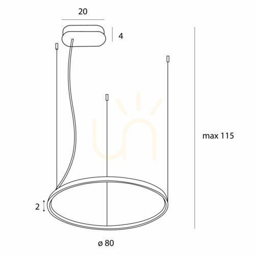 Kontrollera Pendant Light Max Light Visual Hor 28W Black 80cm 3000K P0658