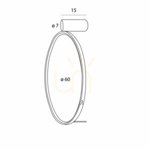 Vägglampa Max Light Visual W0435 svart 60 cm LED 22W 3000K small 1