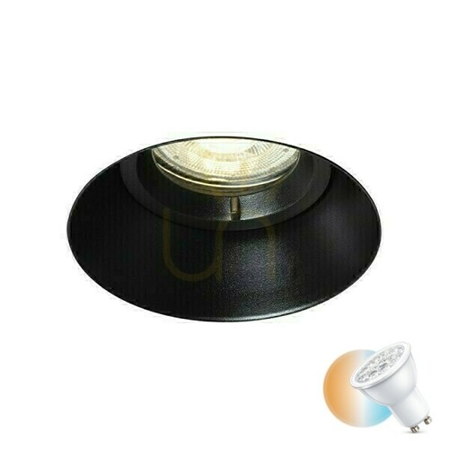 Kontrollera Ipso R Ip65 Infälld taklins svart 230 V Led Gu10 9 W.
