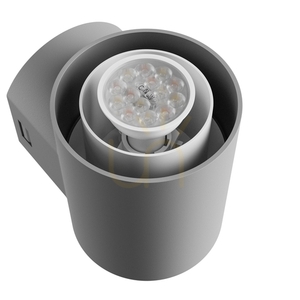Utomhusvägglampa Stella Column Wall GU10 6W CCT 230V 270 St IP44 Ik08 100 X130 X245mm Grå Rund Fasad. small 3