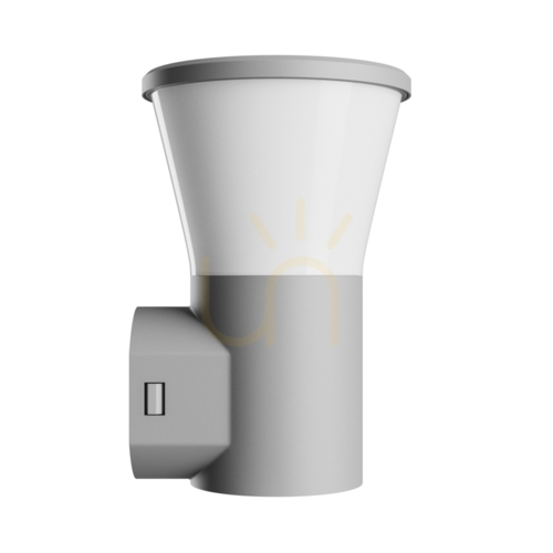 Kontrollera Vägglampa för utomhusbruk Stella Round Wall GU10 6W CCT 230V 270 St IP44 Ik08155 X160 X230mm Grå rund fasad.