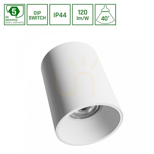 Kontrollera Downlight ORBITO Utanpåliggande 14 27W NW 230V 40 St IP44 Ugr<19 Ra90 Fi115 X152mm Vit Rund 5 År