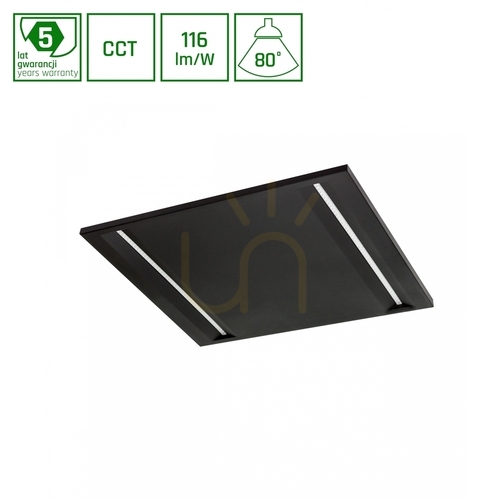 Kontrollera LED-panel ALGINE Line 40W 3 CCT 230V 80 St IP20 600x600x15mm Svart Ugr<16 5 års garanti