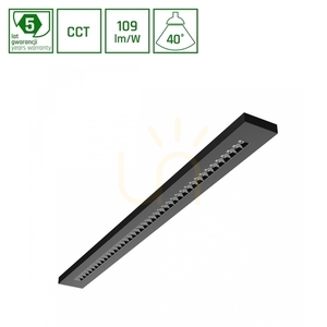 Wld Plank 20 W/30 W/40 Watt CCT 230V 40° IP20 Light Bar 1200 X100 X25 Svart. small 0