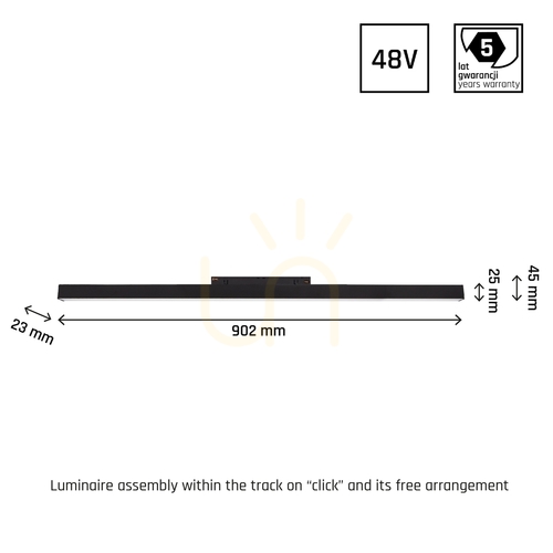 Kontrollera SpectrumLED System Shift Smart Line L svart linjärt skensystemarmatur 22 W CCT 902 mm WLD+40010_SMART