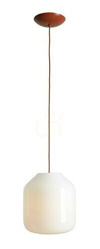 Kontrollera Aldex Flask Terra L pendellampa 27 cm, vitt opalglas, tegelröd detalj 8500G24_L