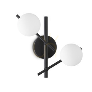 Vägglampa Ideallux ATLAS 365077 svart metall/glas 30 cm small 0