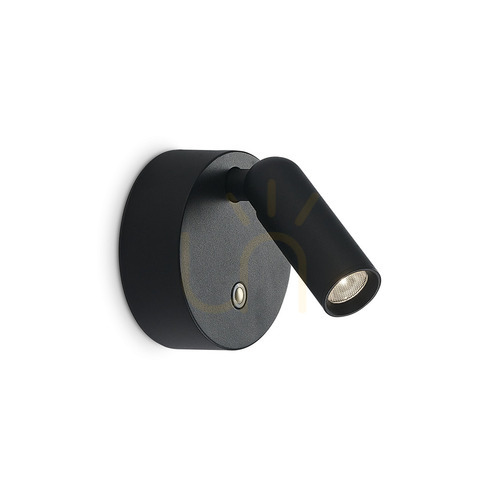 Kontrollera Vägglampa Ideallux BEAN 350240 svart LED 3W Ø8 cm