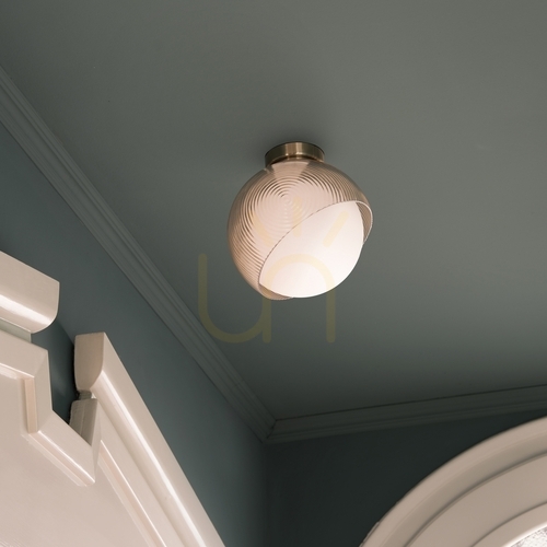 Kontrollera Plafond Ideallux BLOOM mässing glas Ø22 cm 366579