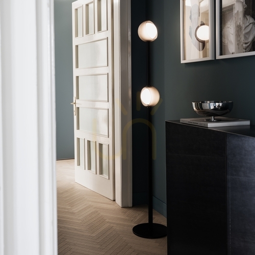 Kontrollera Golvlampa Ideallux BLOOM svart LED 2 ljuspunkter Ø30 cm 362861