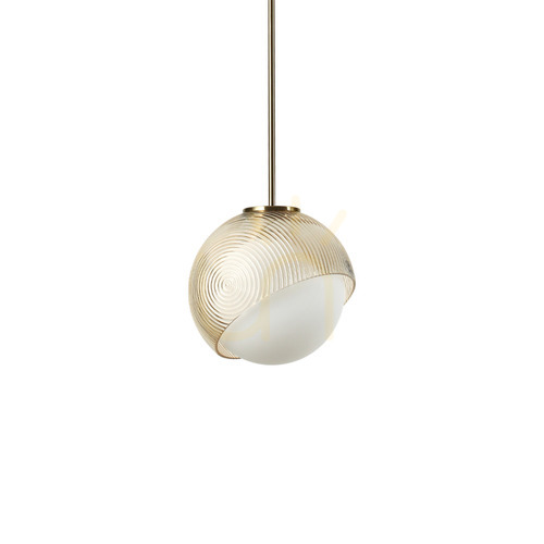 Kontrollera Taklampa Ideallux Bloom mässing/glas Ø22 cm 366661